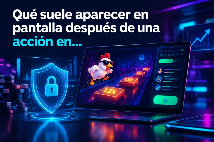 Qué suele aparecer en pantalla después de una acción en Chicken Road Casino